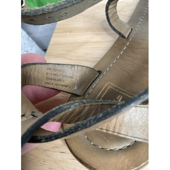 Frye Rachel T Boho Leather Ankle Strap Taupe Sandals Size 9M - Picture 2 of 12